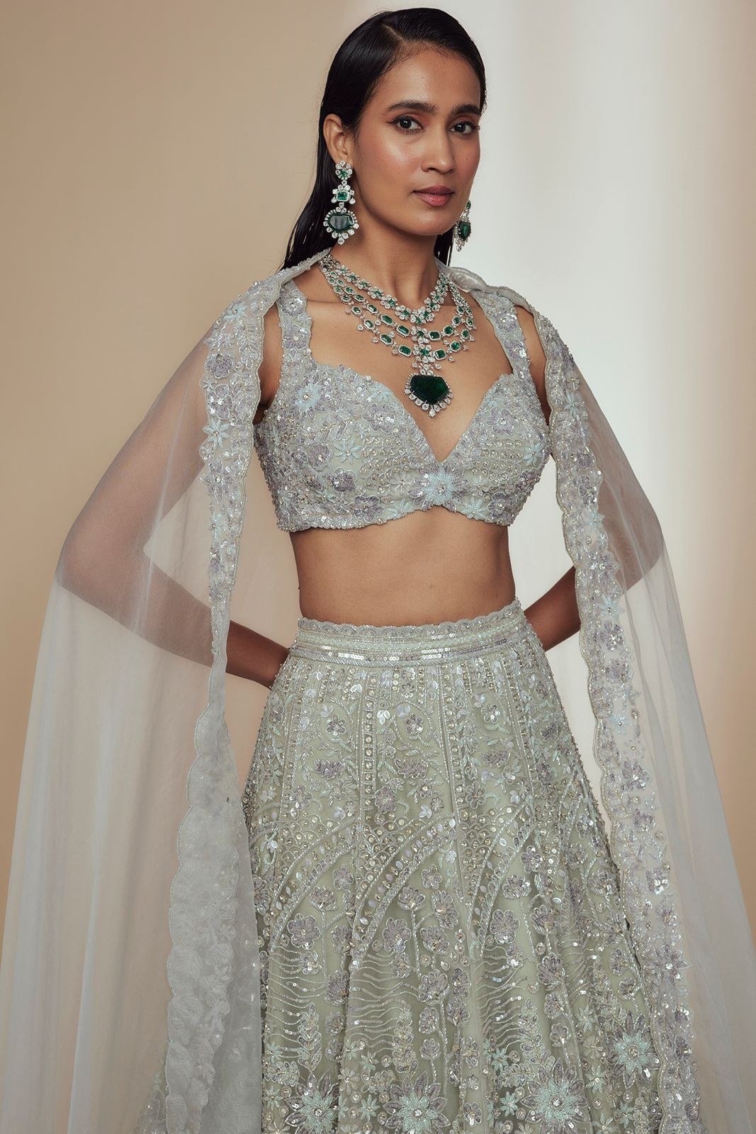 Dusty Green Lehenga Set — alternate view