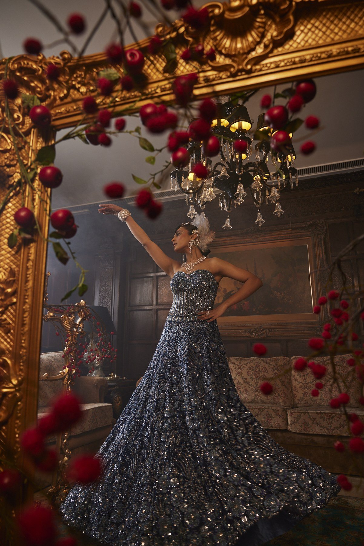 Electric Blue Lehenga Set thumbnail 3