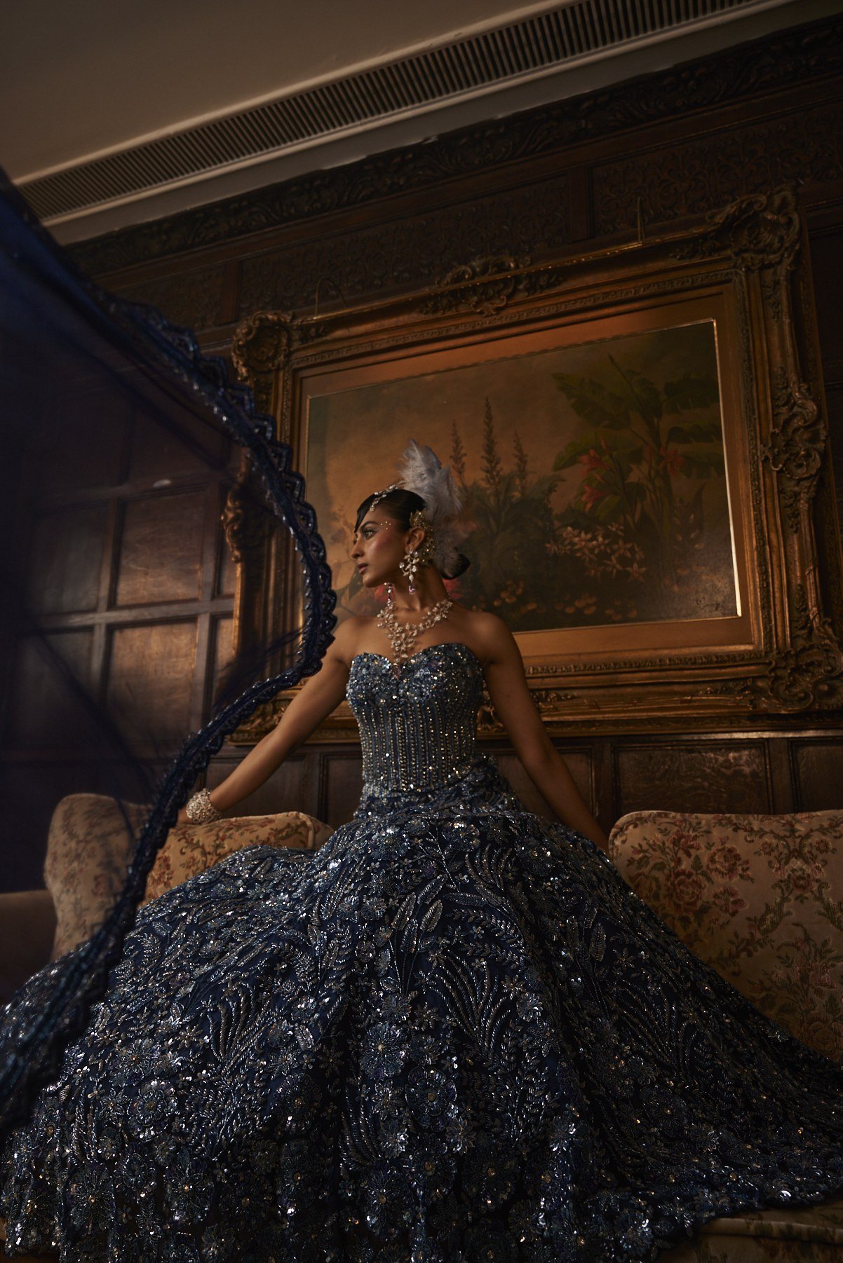 Electric Blue Lehenga Set thumbnail 5