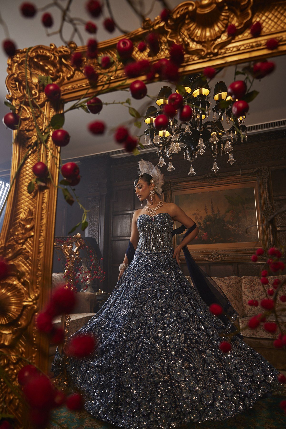 Scarlet Rose lookbook — Electric Blue Lehenga Set, Electric Blue · Bridal Lehenga: A electric blue lehenga set from the Scarlet Rose collection — hand-crafted made-to-order couture by Charmie Galaiya.
