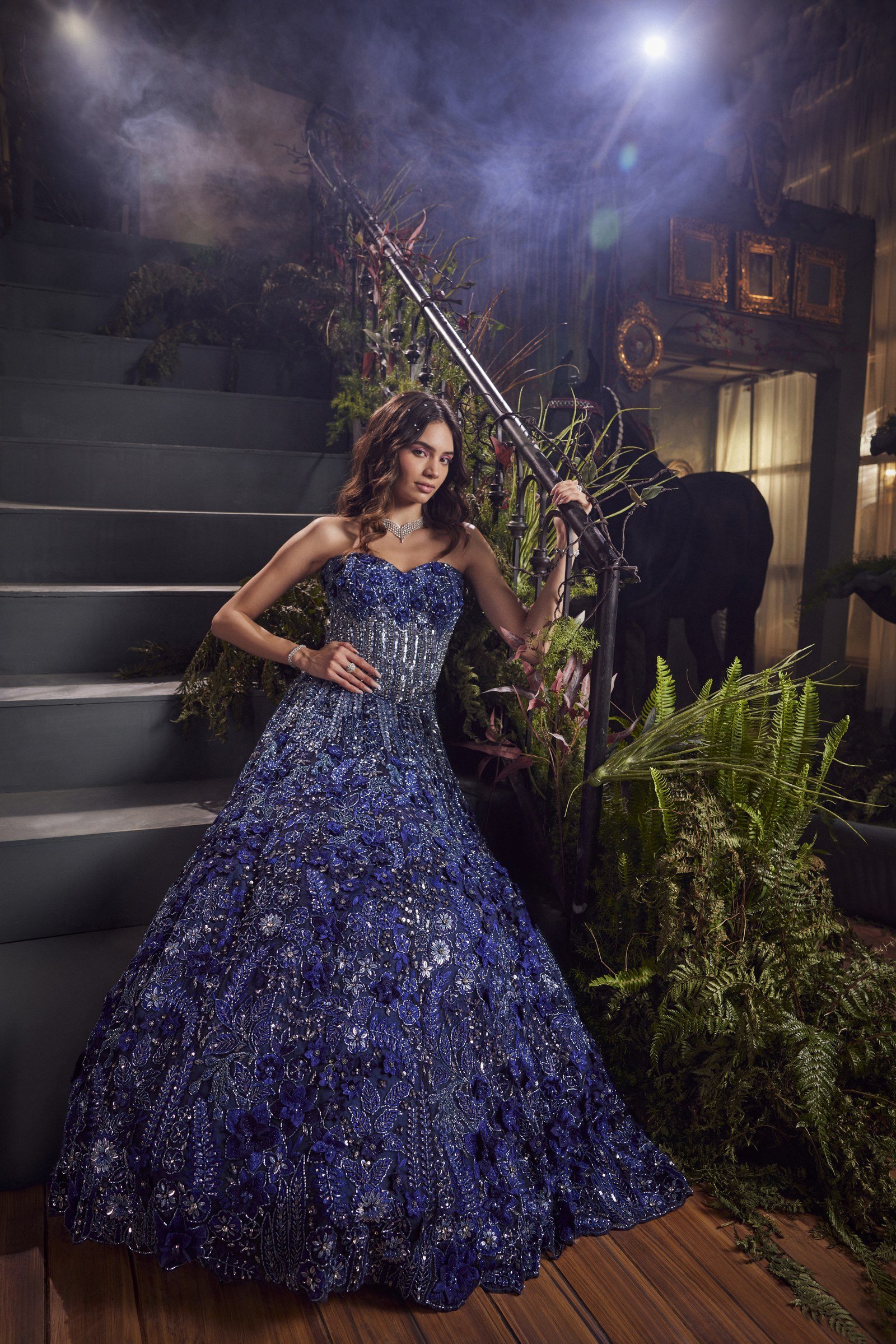 Electric Blue Lehenga Set thumbnail 3