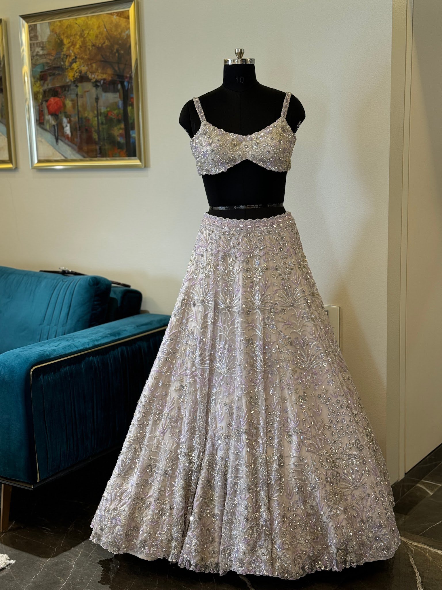 Celestial Reverie lookbook — Fade Powder Blue Lehenga Set, Fade Powder Blue · Bridal Lehenga: A fade powder blue lehenga set from the Celestial Reverie collection — hand-crafted made-to-order couture by Charmie Galaiya.