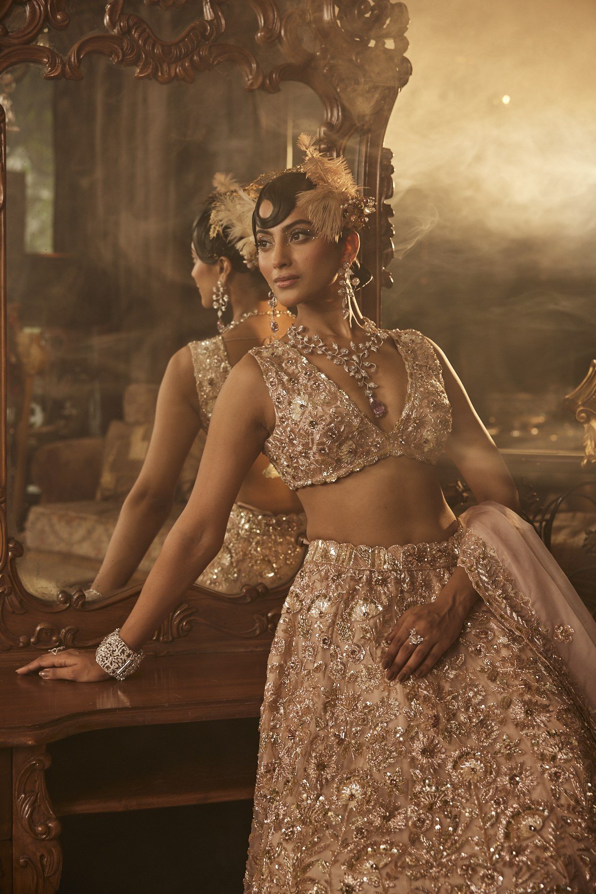 French Cream Lehenga Set thumbnail 3