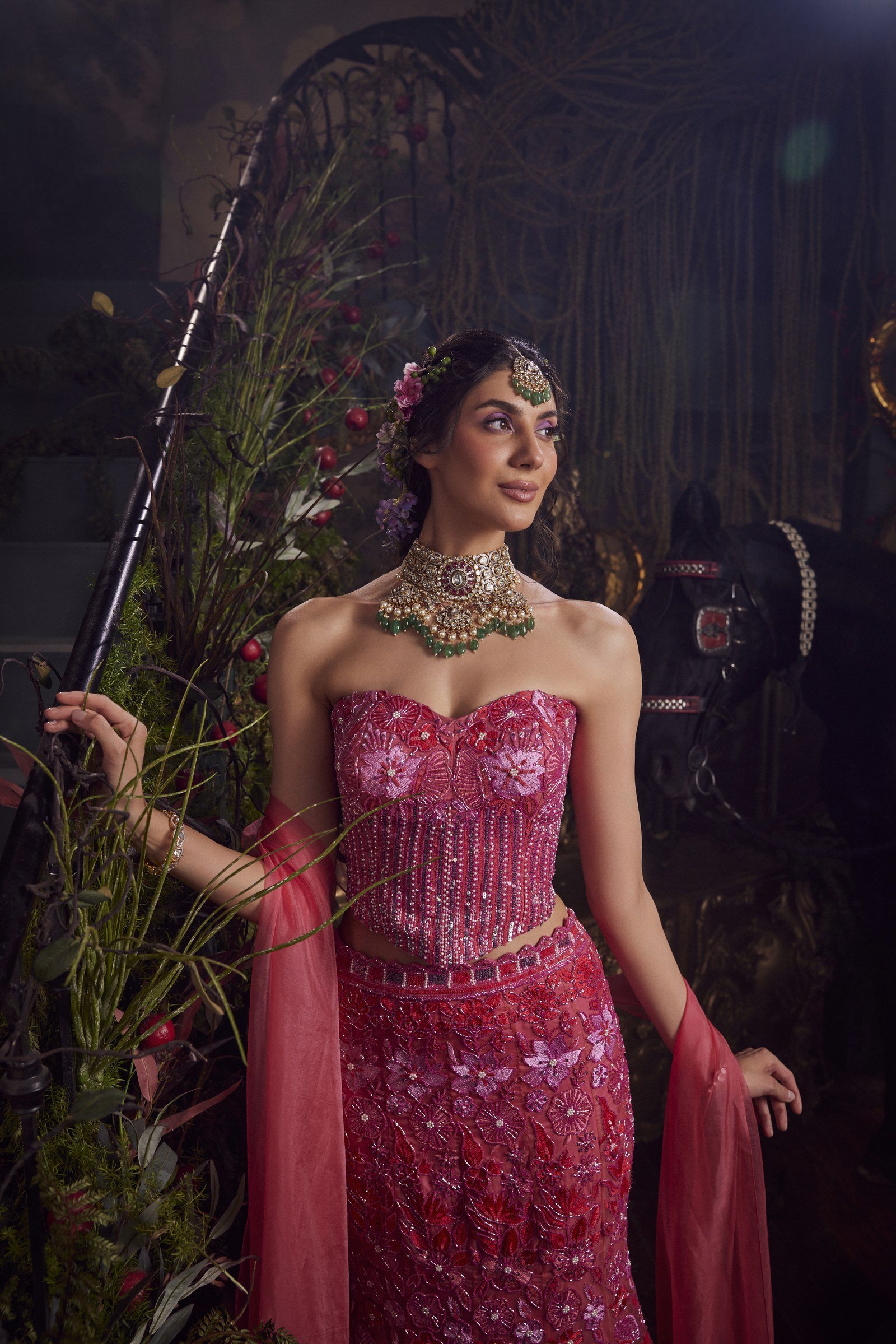 Fuchsia Pink Lehenga Set thumbnail 3