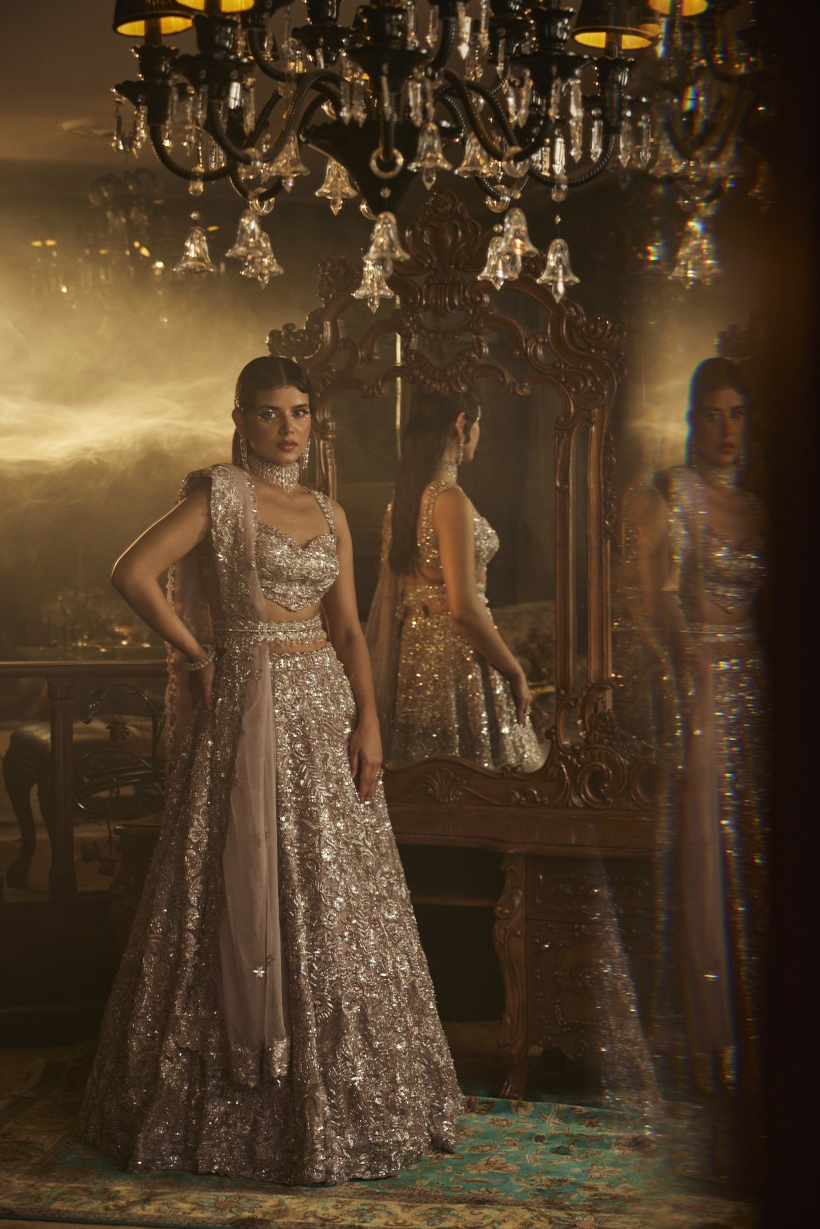 Glam Gold Lehenga Set thumbnail 3