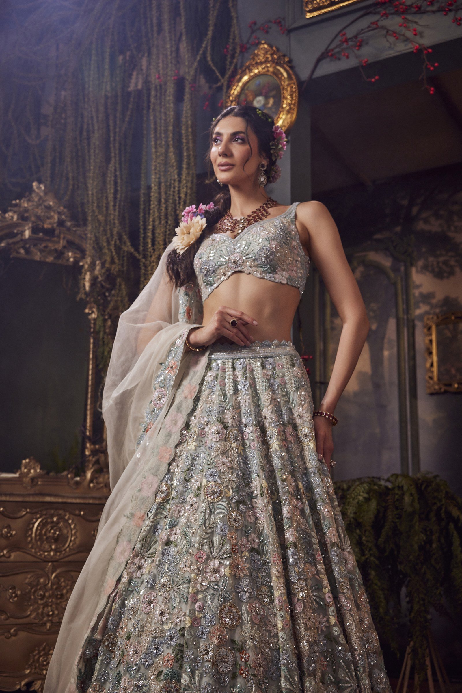 Ice Blue Lehenga Set thumbnail 2