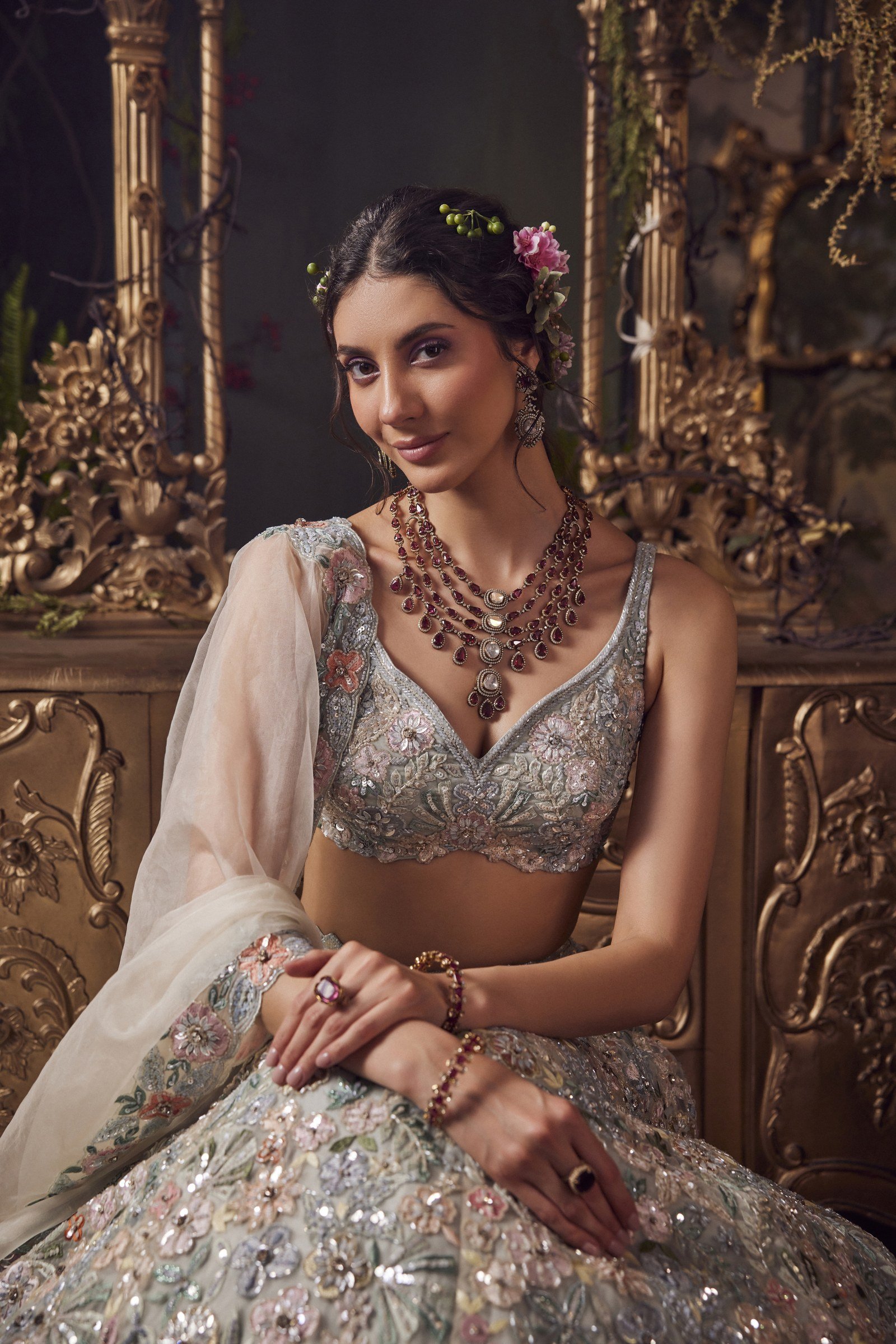 Ice Blue Lehenga Set thumbnail 4