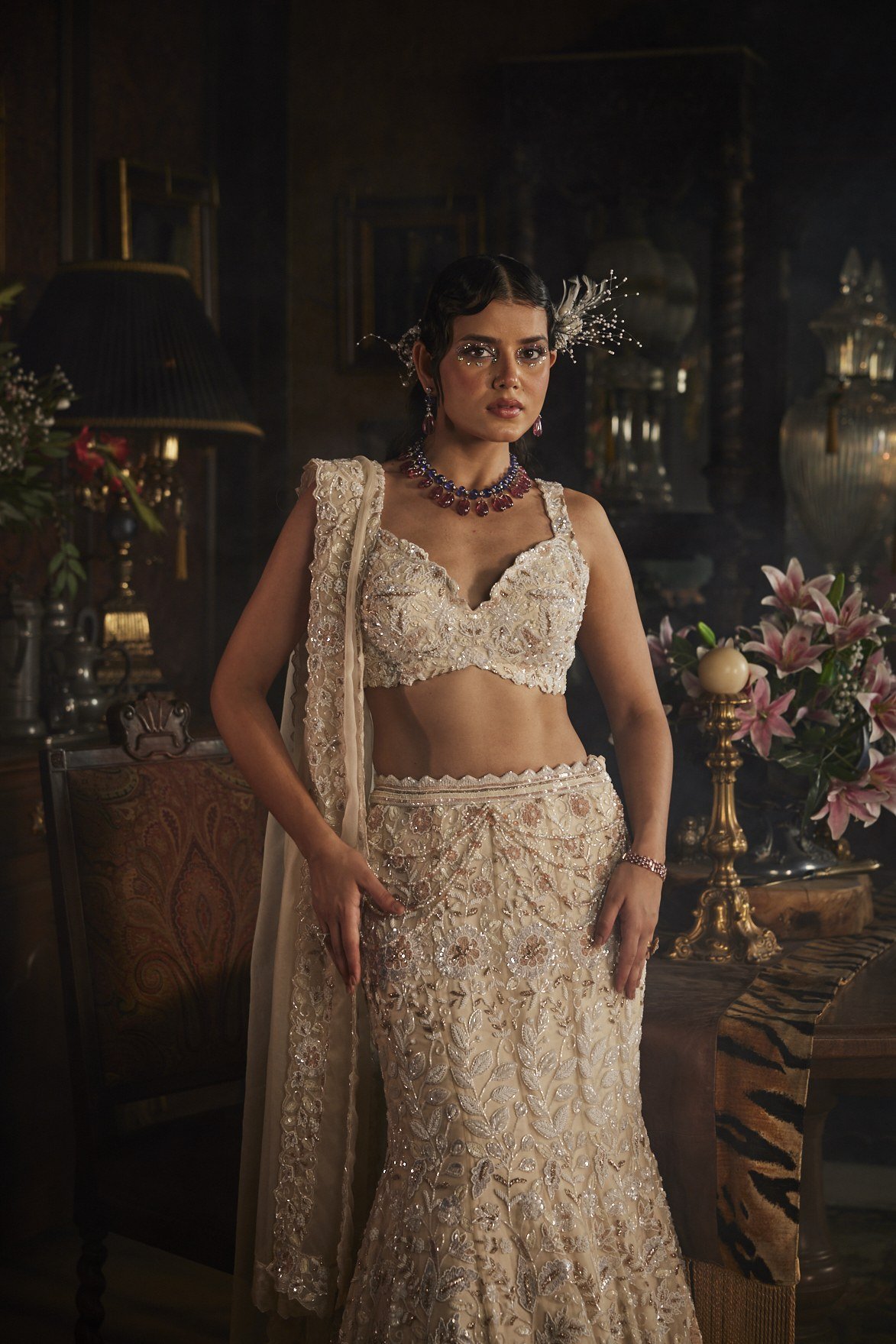 Ivory Lehenga Set thumbnail 2