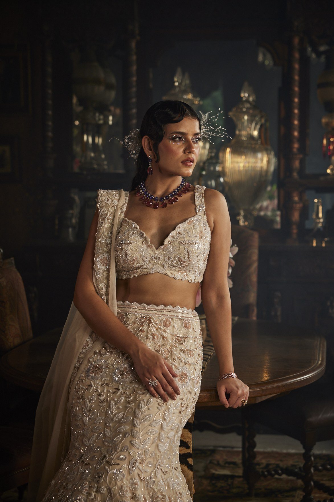 Ivory Lehenga Set thumbnail 3