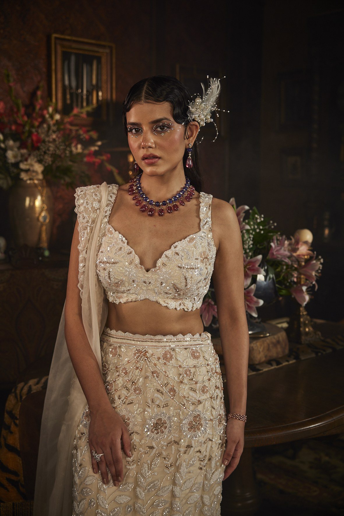 Ivory Lehenga Set thumbnail 6