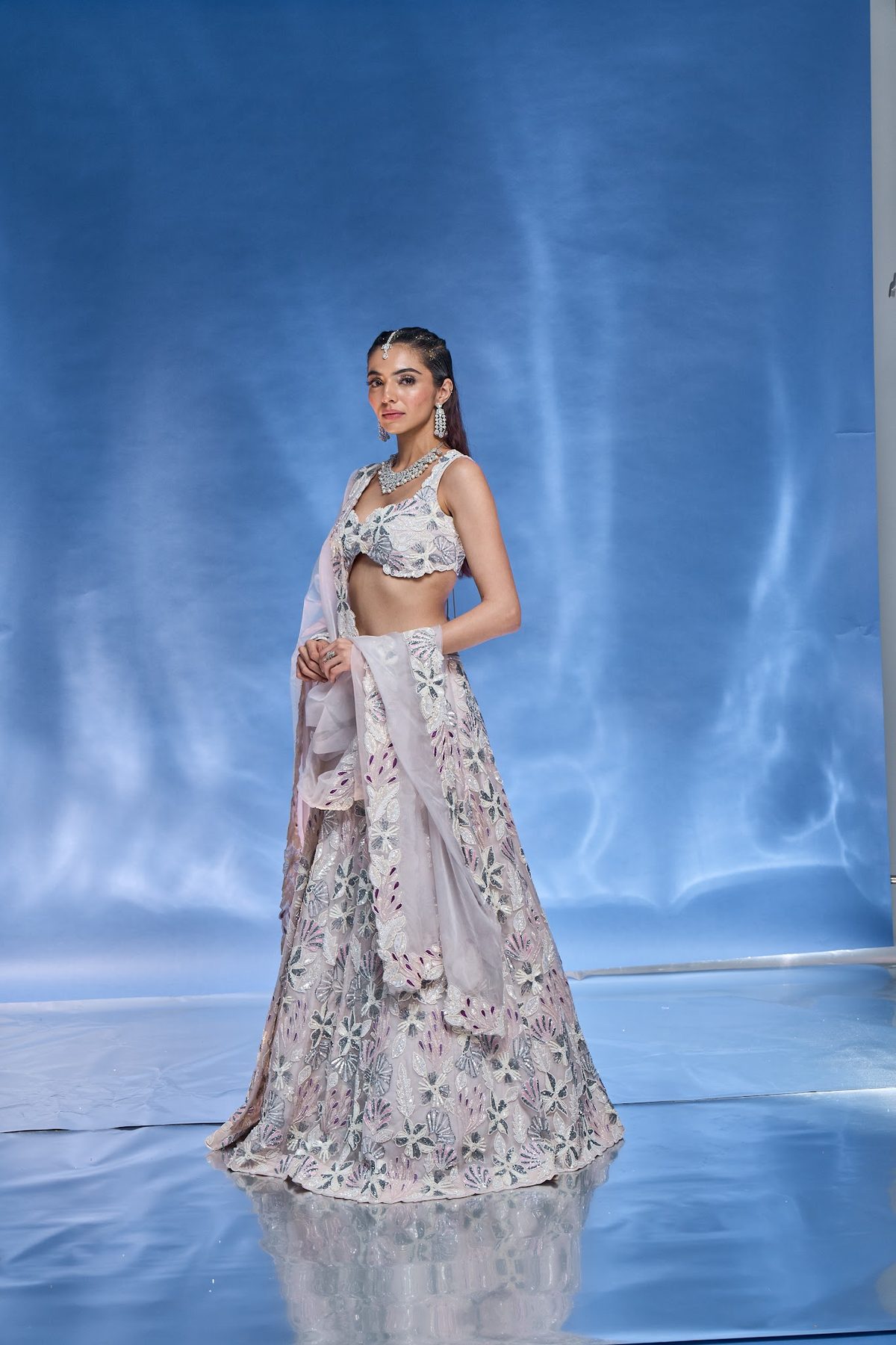 Ivory-Mauve Lehenga Set — Ivory-Mauve Bridal Lehenga by Charmie Galaiya
