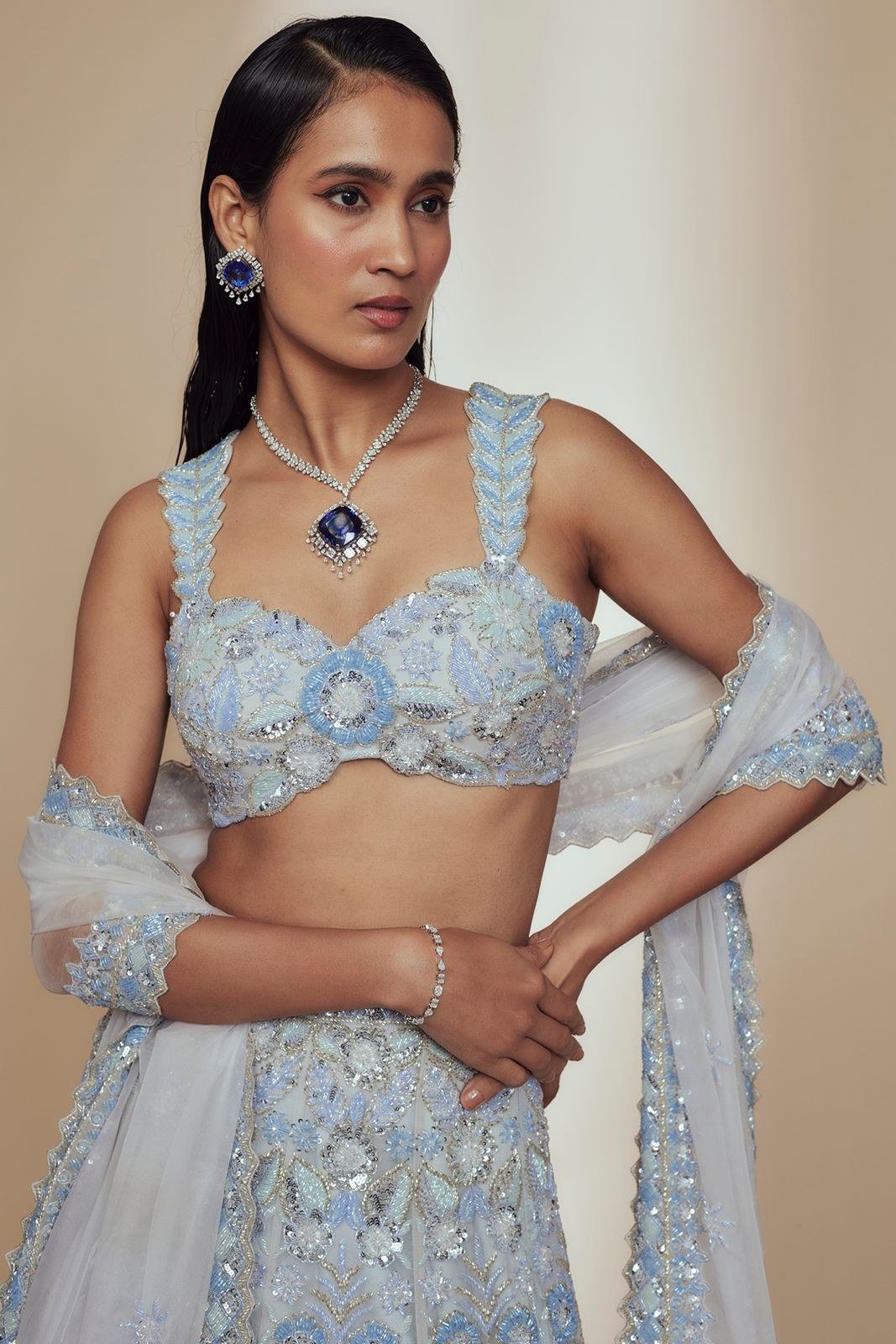 Light Powder Blue Lehenga Set — alternate view