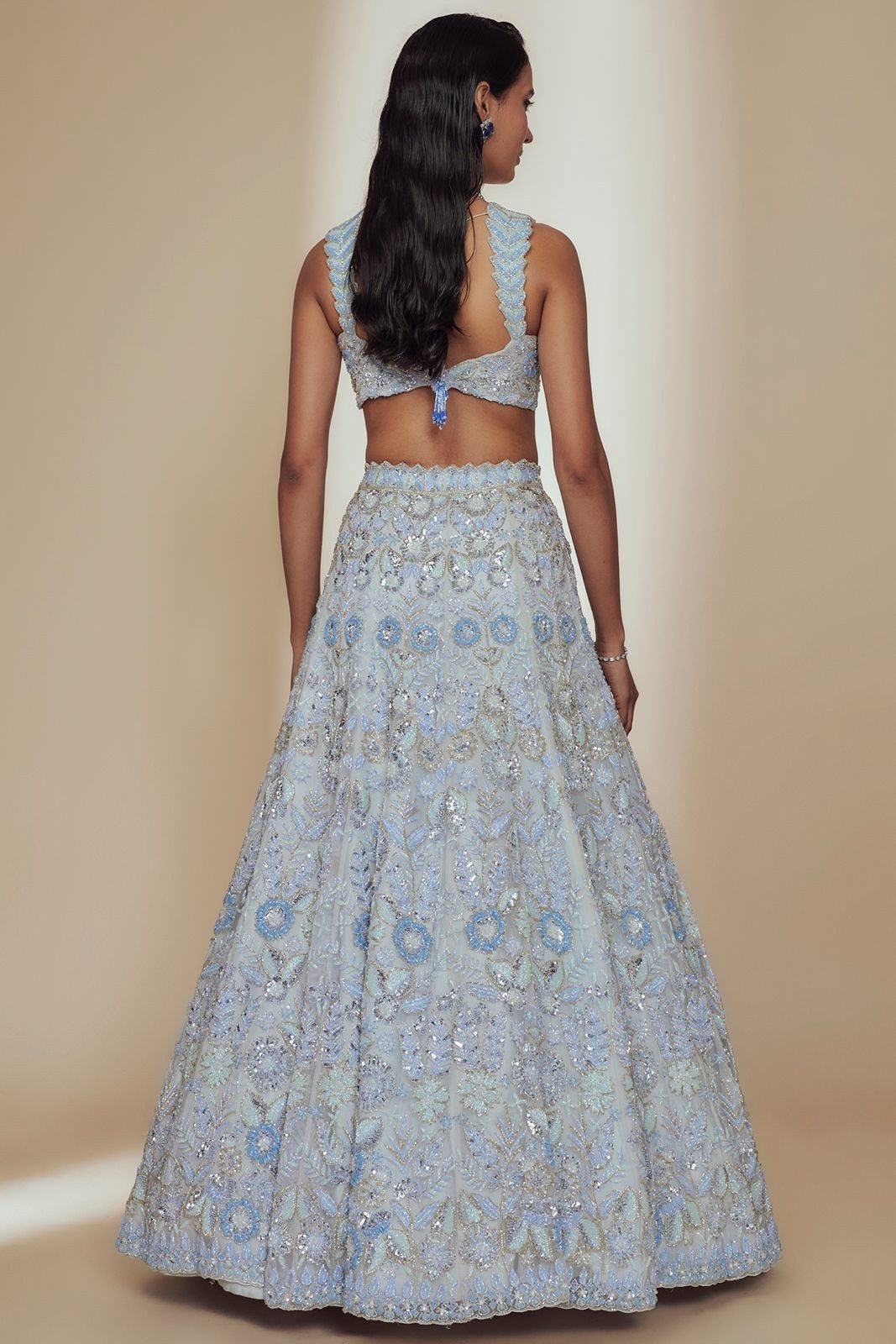 Light Powder Blue Lehenga Set thumbnail 3