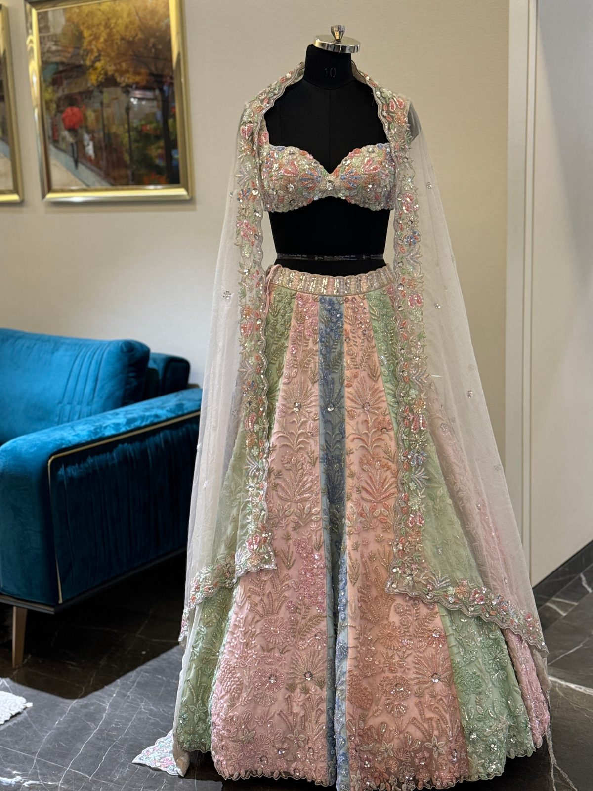 Multi Colour Lehenga Set — Multi Colour Bridal Lehenga by Charmie Galaiya