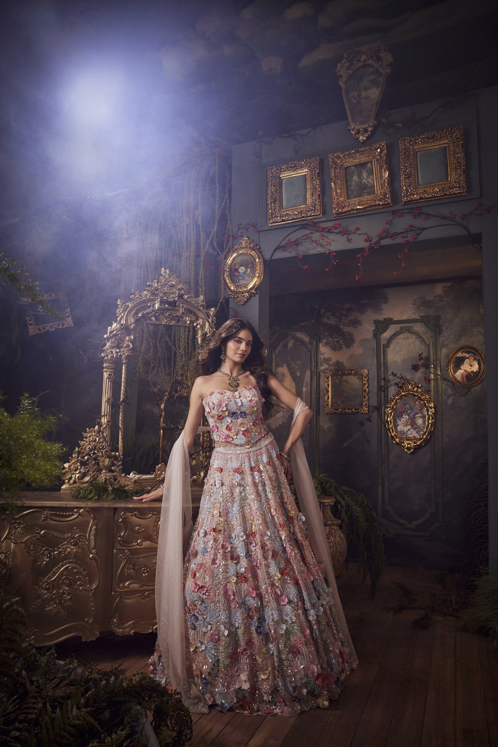 Peach Pink Lehenga Set thumbnail 2
