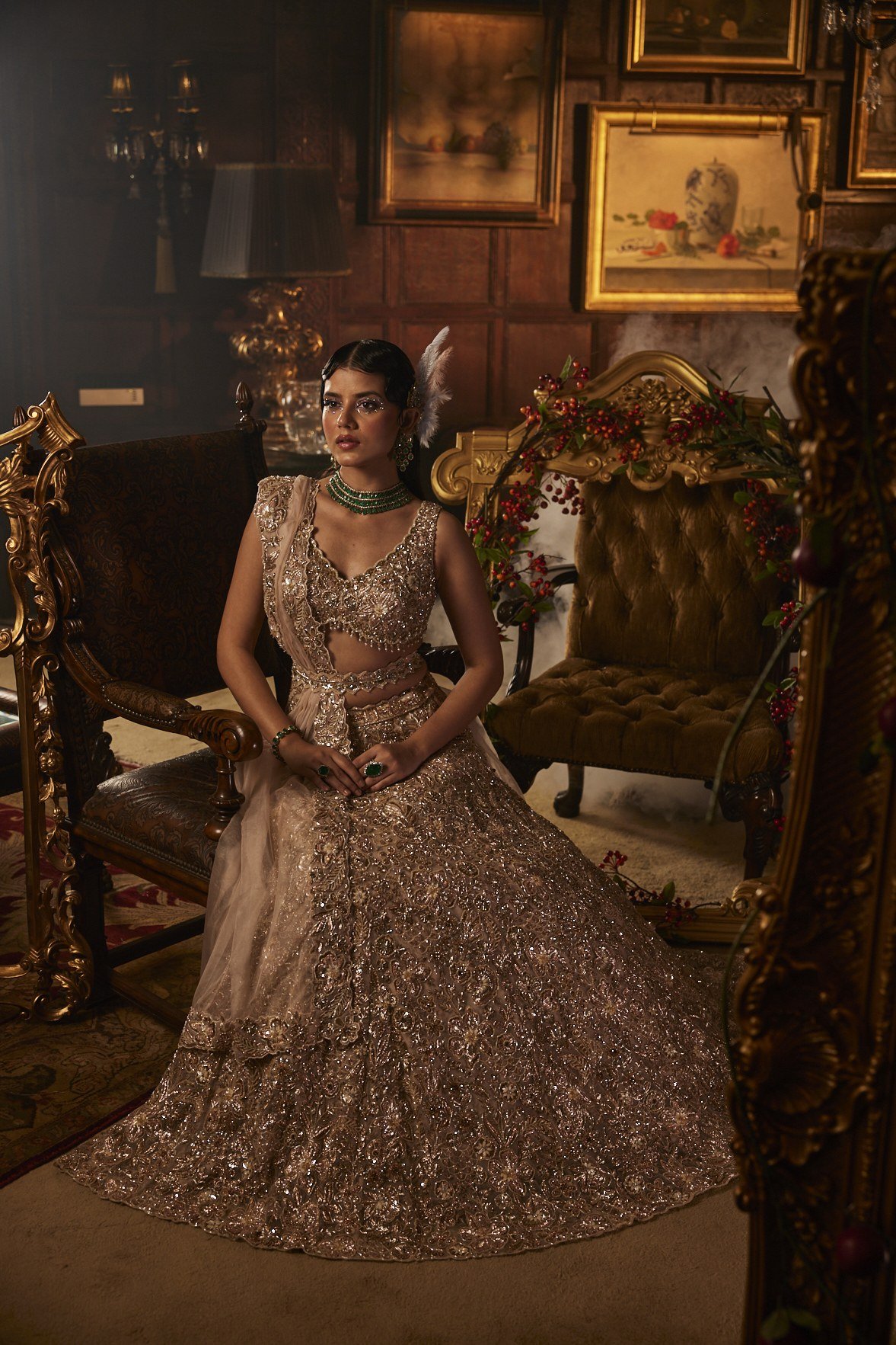 Peaches and Cream Lehenga Set thumbnail 3