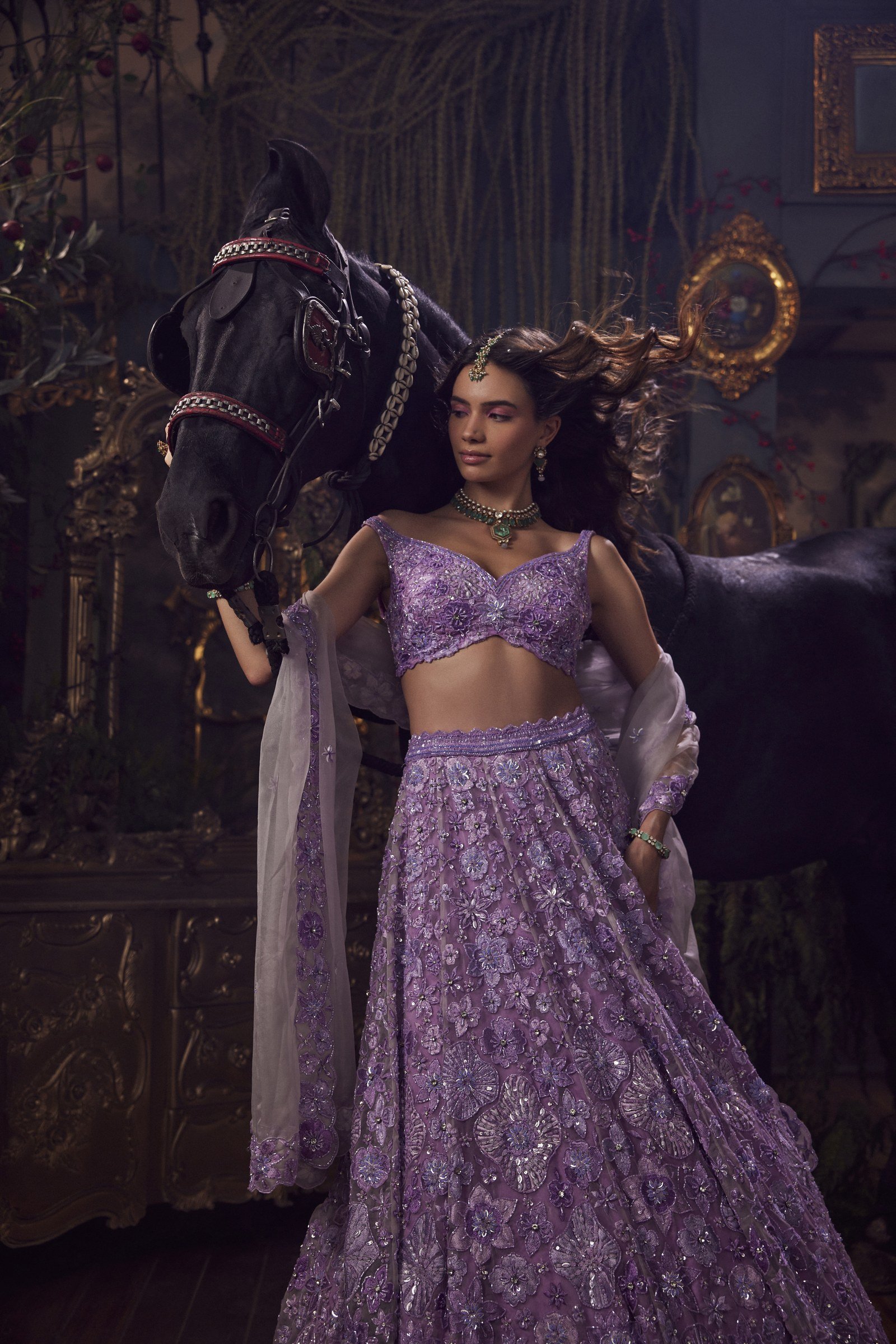 Purple Lehenga Set thumbnail 3
