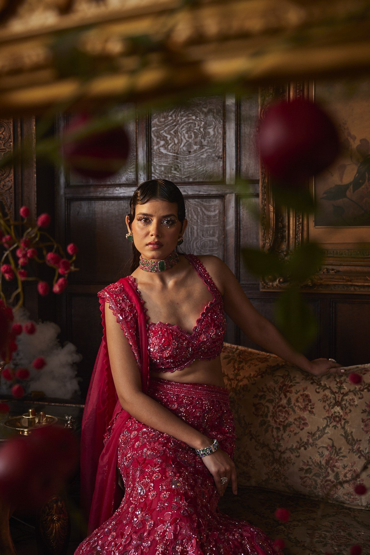Rani Red Lehenga Set thumbnail 2