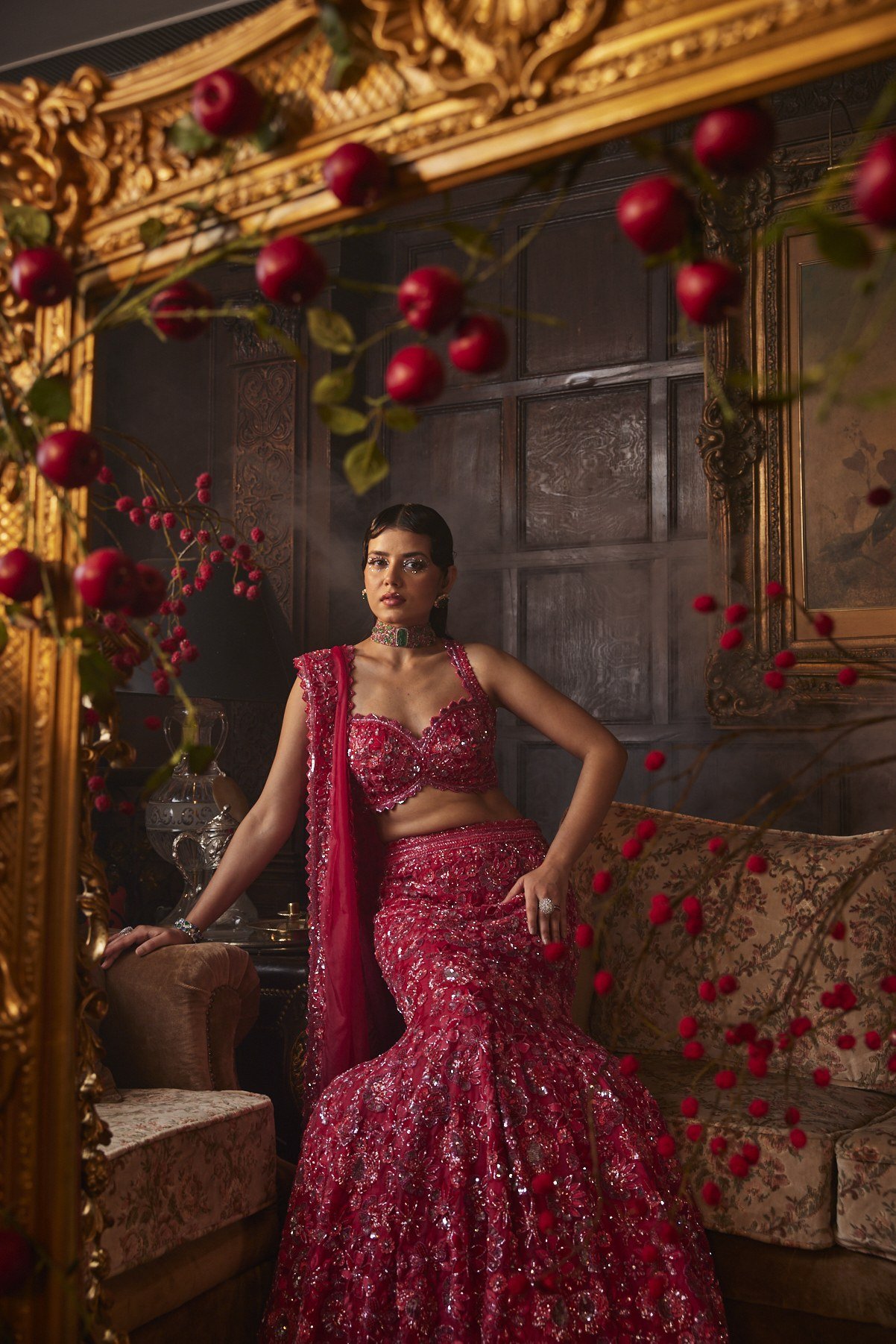 Rani Red Lehenga Set thumbnail 3