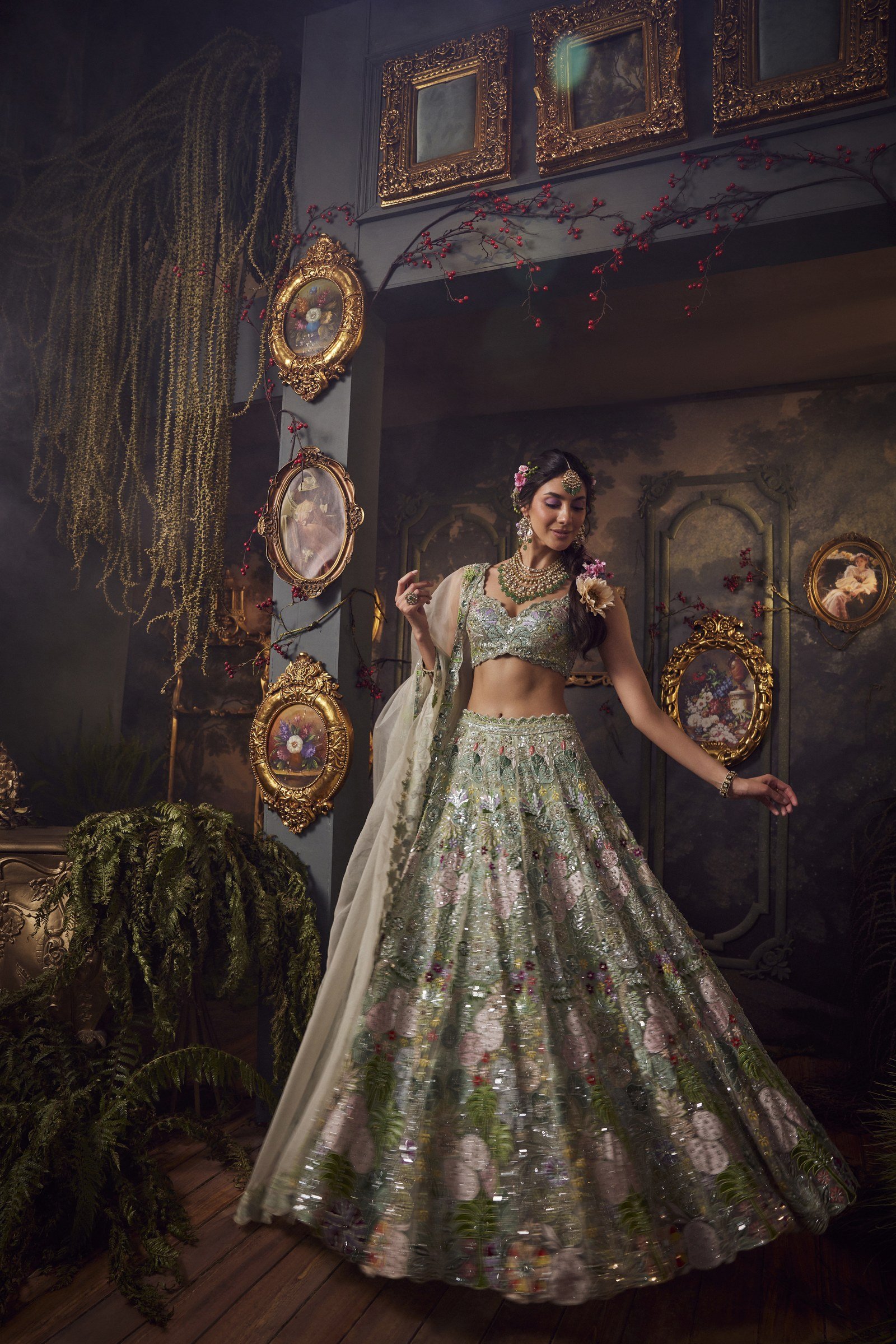 Sage Green Lehenga Set thumbnail 3