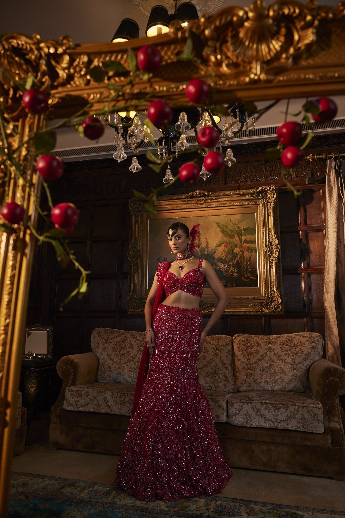 Scarlet Red Lehenga Set thumbnail 2