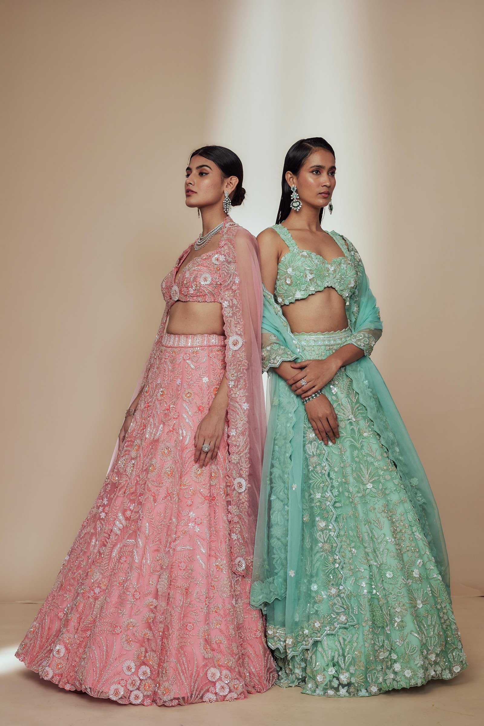 SeaFoam Coral Green Lehenga Set thumbnail 4