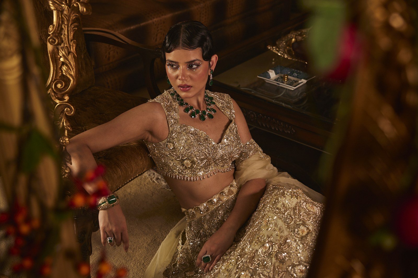 Shy Mint Blossom Lehenga Set thumbnail 3