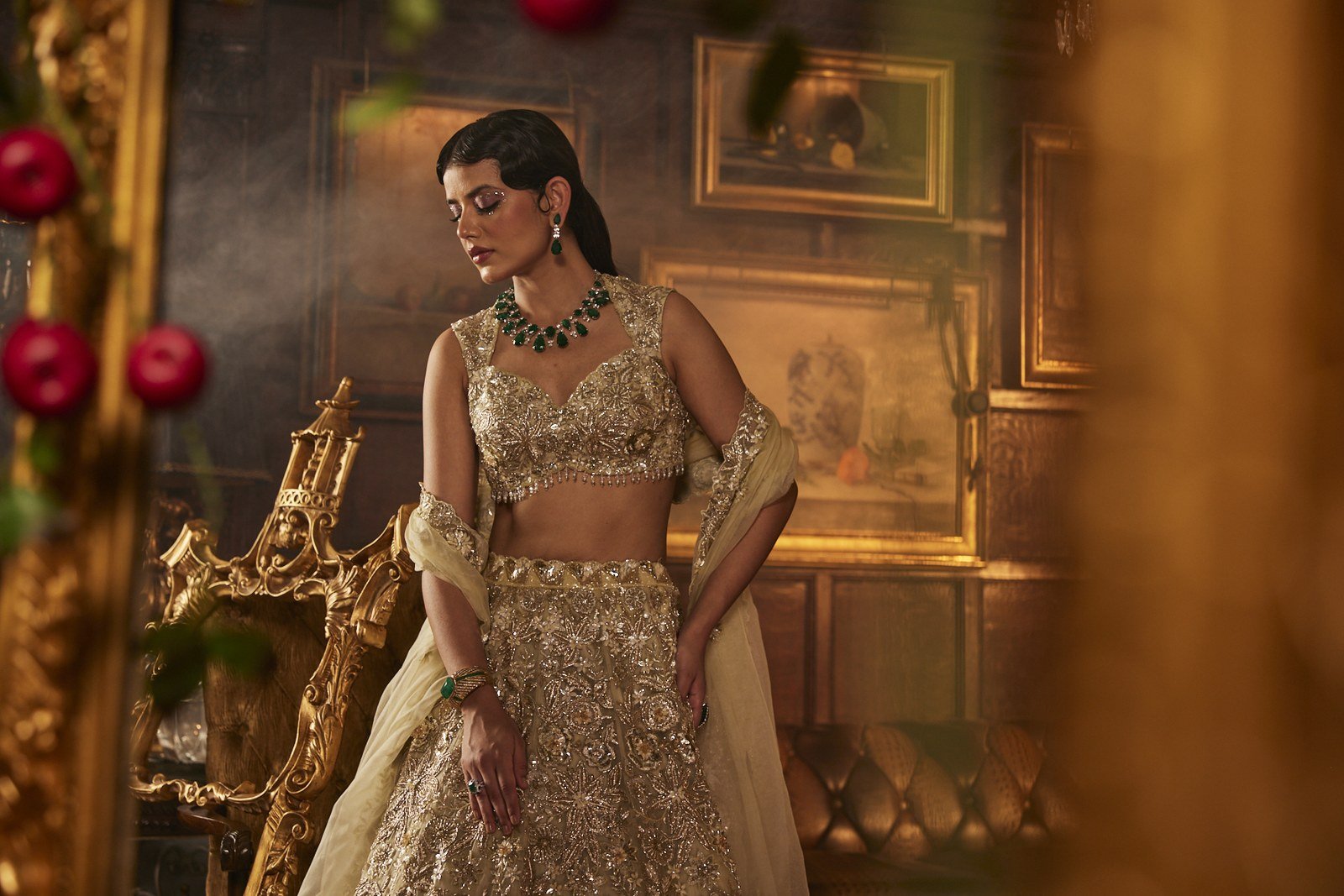 Shy Mint Blossom Lehenga Set thumbnail 4