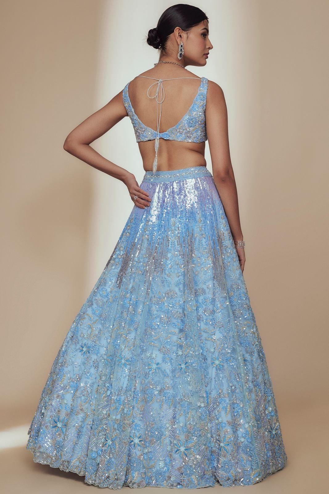 Violet Blue Lehenga Set thumbnail 4